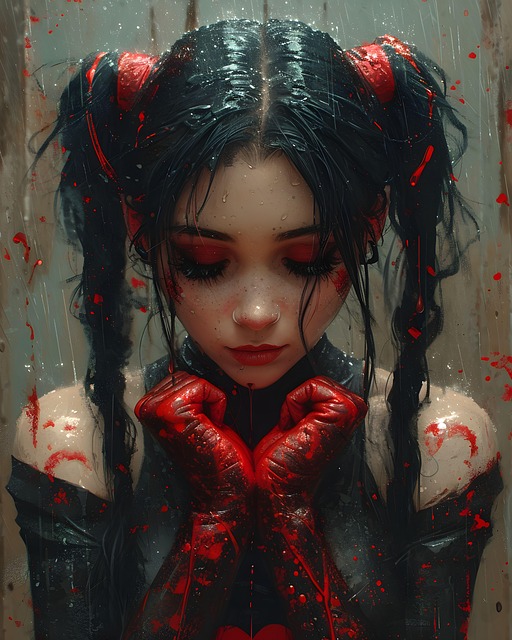 Free ai generated girl goth illustration
