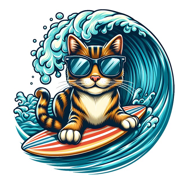 Free ai generated waves ocean illustration