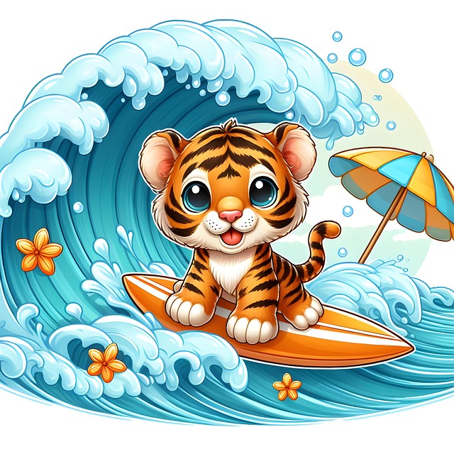 Free ai generated waves ocean illustration