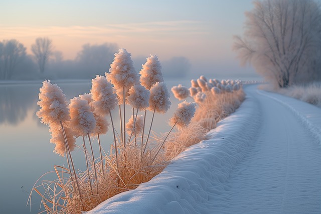 Free ai generated winter path illustration