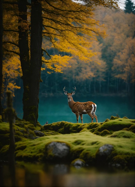Download free HD stock image of Deer Trees Free deer trees forest illustration