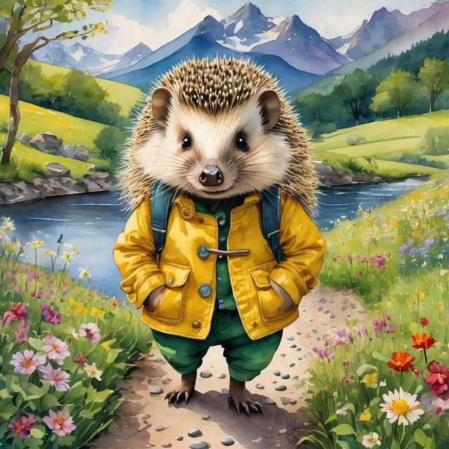 Free ai generated hedgehog animal illustration