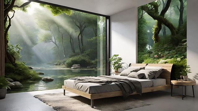 Free bedroom room forest illustration