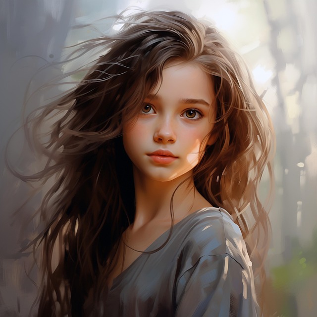 Free ai generated girl child illustration