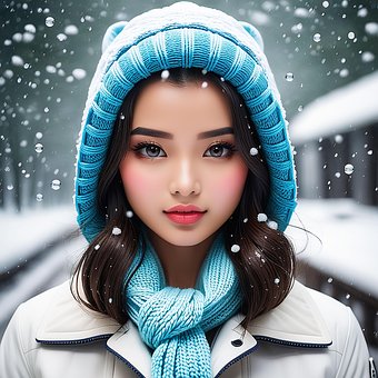 Skønhed, Kvinde, Vinter, Vanddråber