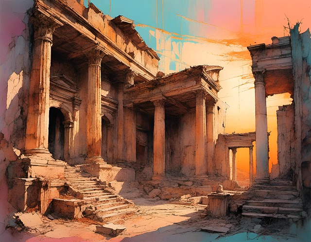 Free ai generated ruins pompeii illustration