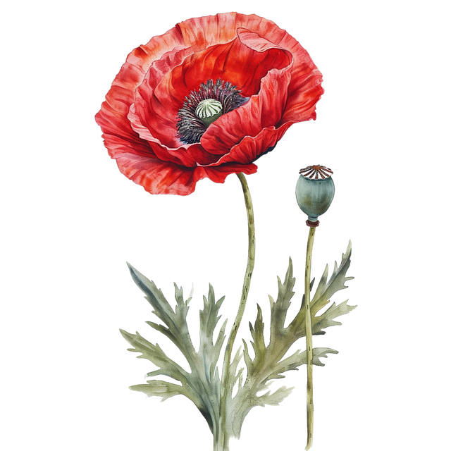 Free ai generated flower poppy flower illustration