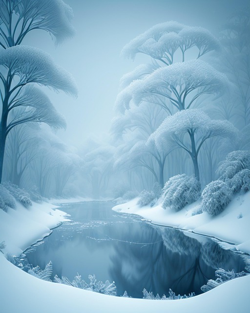 Free ai generated lake forest illustration