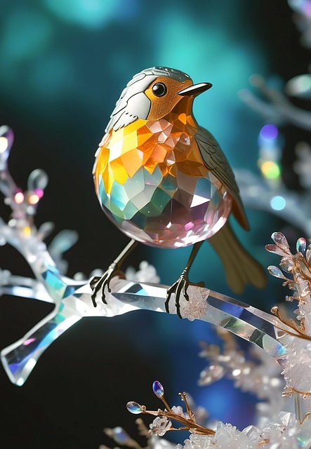 Free ai generated bird crystal illustration