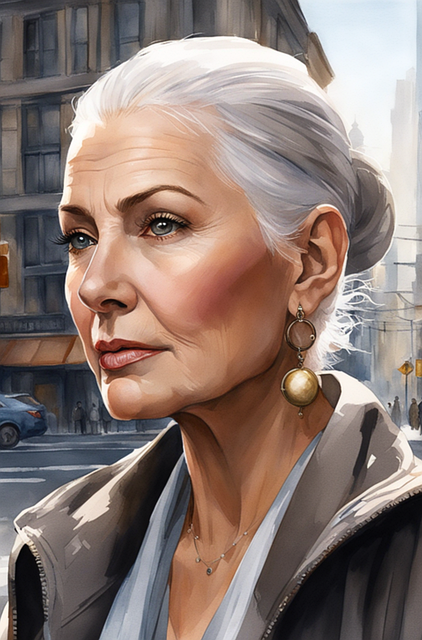 Free ai generated woman elderly illustration