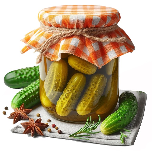 Free jar pickles gingham illustration