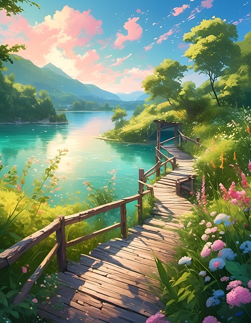 Ai Generado, Lago, Paisaje, Montaña