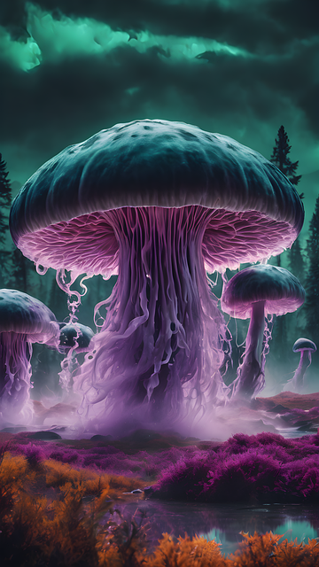 Free magic dream mushroom illustration