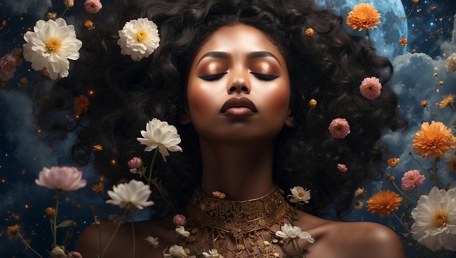 Ai Gegenereerd, Natuur, Vrouw, Bloemen
