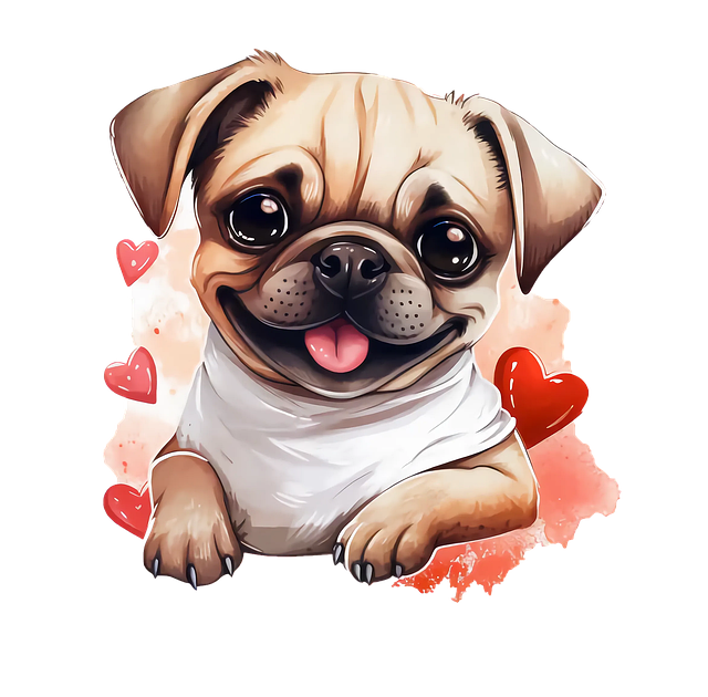Tier, Mops, Valentinstag, Ausgeschnitten