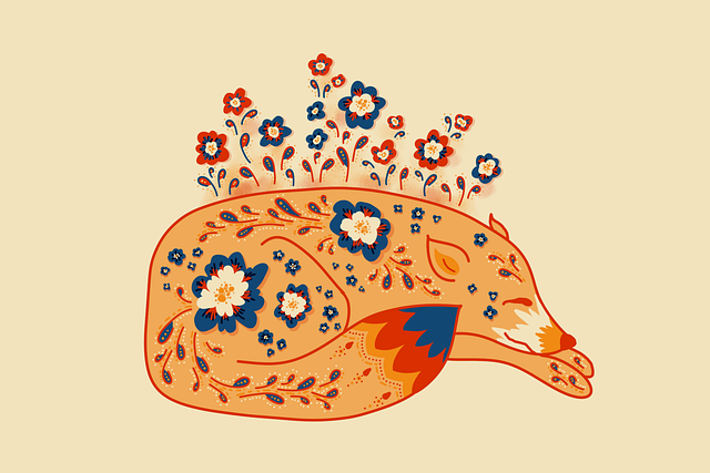 Free Fox Flower illustration and picture