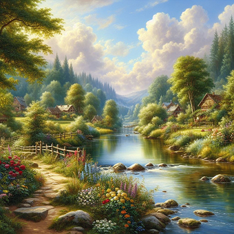 Free Ai Generated River illustration and picture