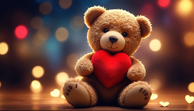 Free ai generated teddy bear valentine's day illustration