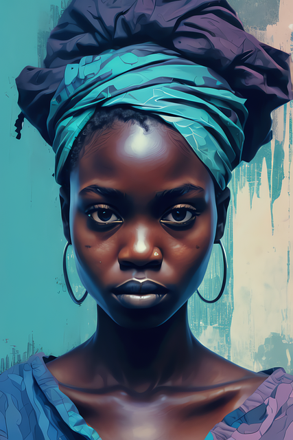 Free ai generated african girl illustration