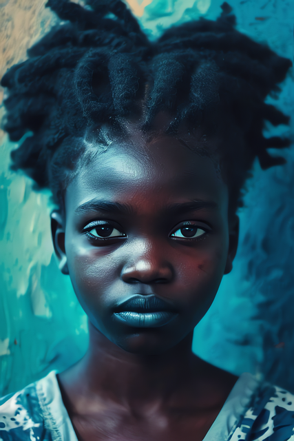 Free ai generated african girl illustration