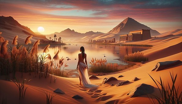 Ägypten, Nil, Baden, Mysteriös, Wüste
