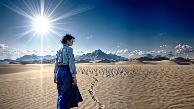 Mulher, Areia, Deserto, Natureza