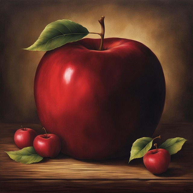 Free ai generated apple painting illustration