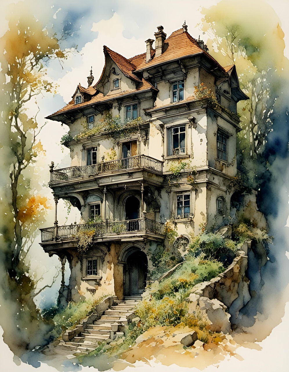 Download Ai Generated House Abandoned Royalty-Free Stock Illustration ...