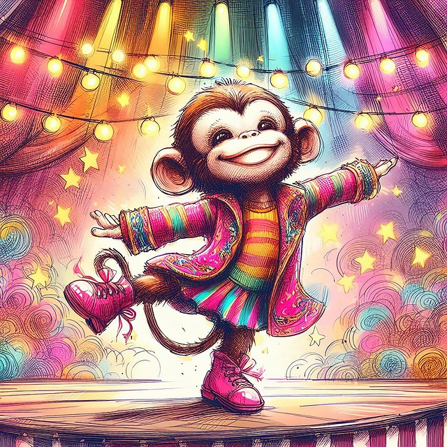 Free monkey dancing primate illustration