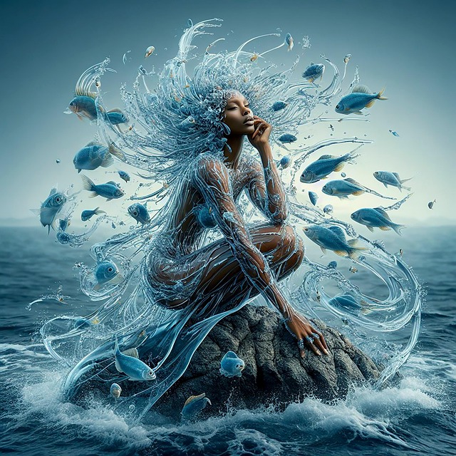 Download free HD stock image of Ai Generated Woman Free ai generated woman water illustration