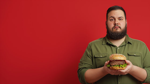Free ai generated man burger illustration
