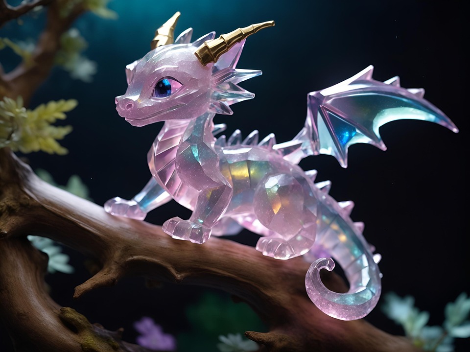 Download Ai Generated, Dragon, Crystal. Royalty-Free Stock Illustration ...