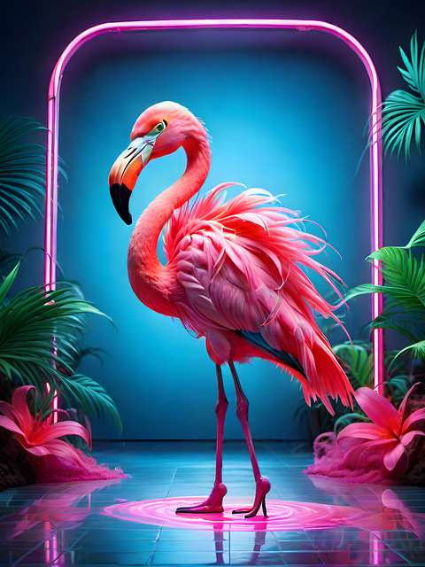 Ai Generiert, Flamingo, Rosa Flamingo
