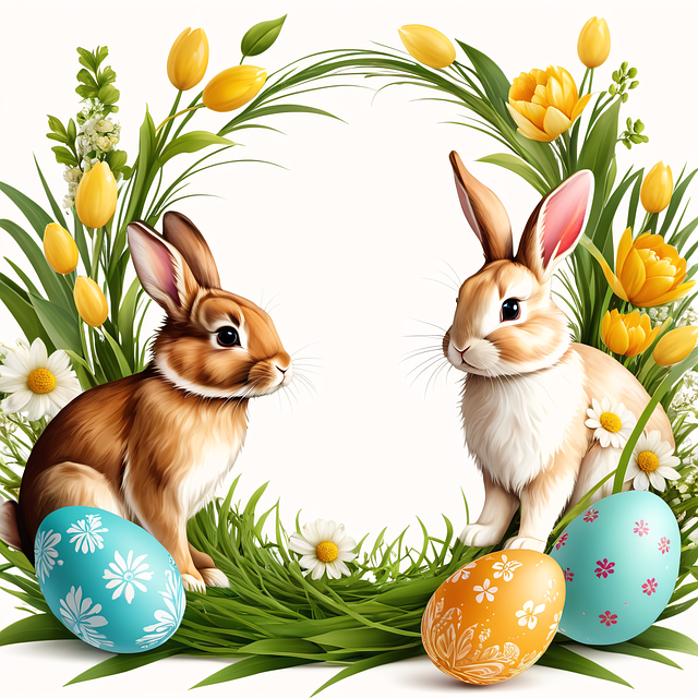Free ai generated easter bunnies illustration