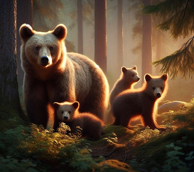 Free bear brown bear bear family illustration