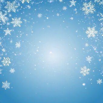 Azul, Nieve, Nevada, Copos De Nieve