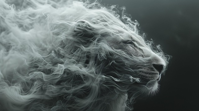 Free majestic lion nebulous illustration