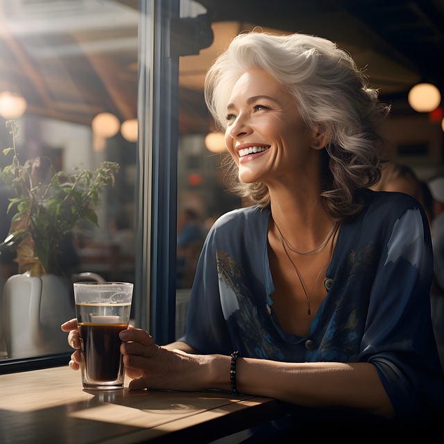 Free ai generated woman cafe illustration