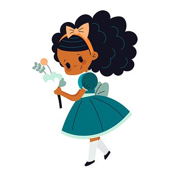 Free Girl Flowers illustration and picture