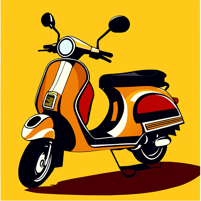 Scooter, Vespa, Motorsykkel, By, Sykkel