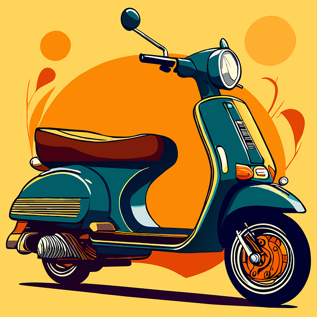 Scooter, Vespa, Motorsykkel, By, Sykkel