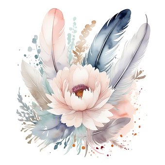 Ai Generado, Flor, Plumas, Naturaleza