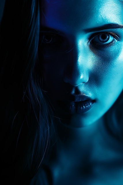 Free ai generated woman blue illustration