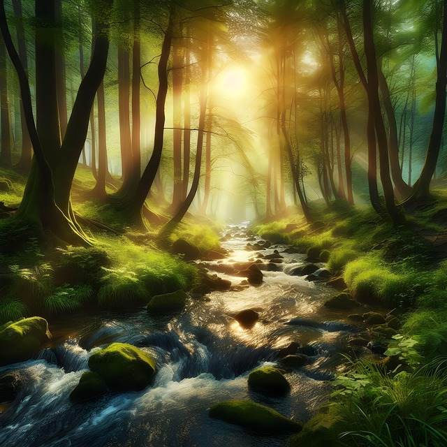 Download free HD stock image of Ai Generated Stream Free ai generated stream river illustration