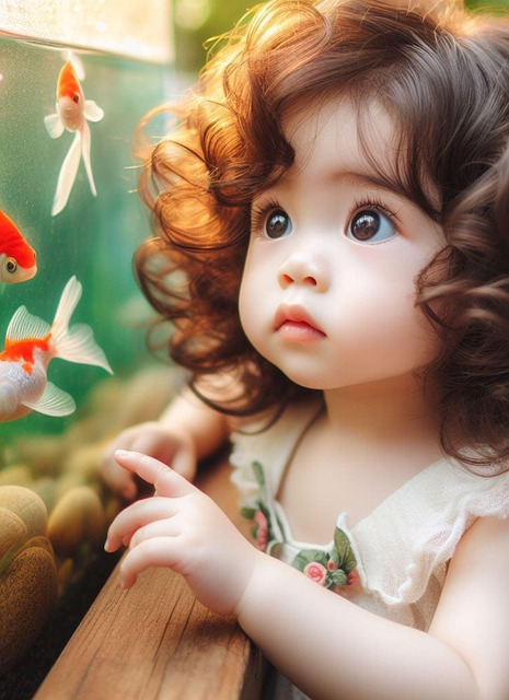 Free ai generated girl baby illustration