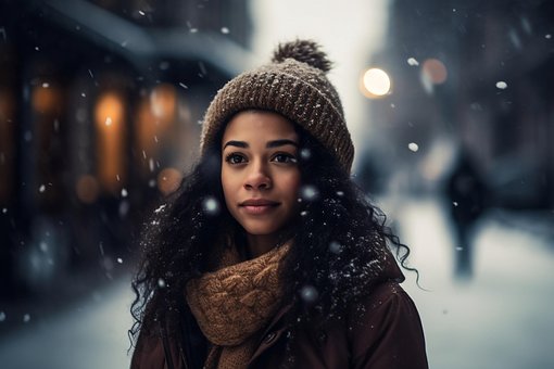 Free Woman Winter illustration and picture