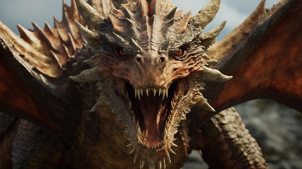 Tier, Drachen, Probe, Augen, Glühend
