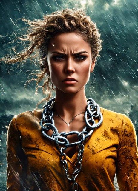 Free ai generated woman rainy illustration