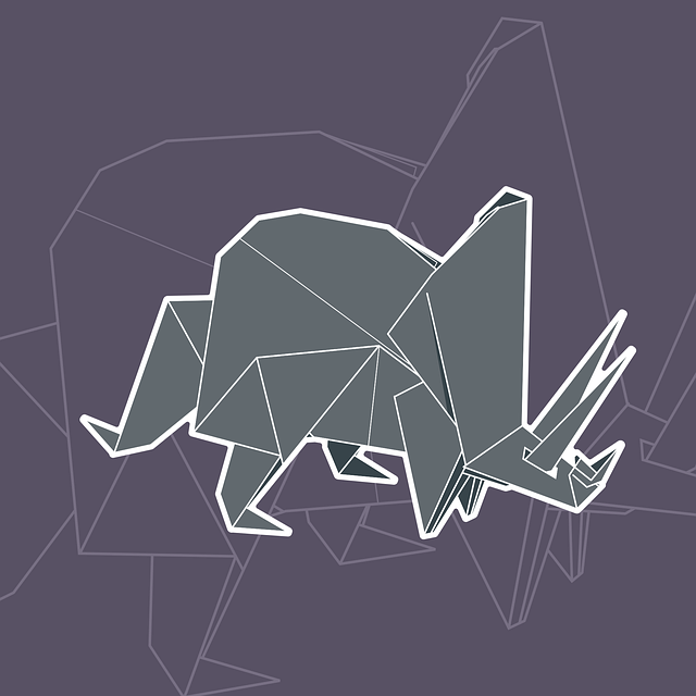 Triceratops, Origami, Naturlig, Japan