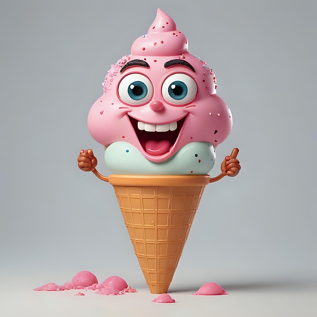 Free ice cream food cartoon illustration